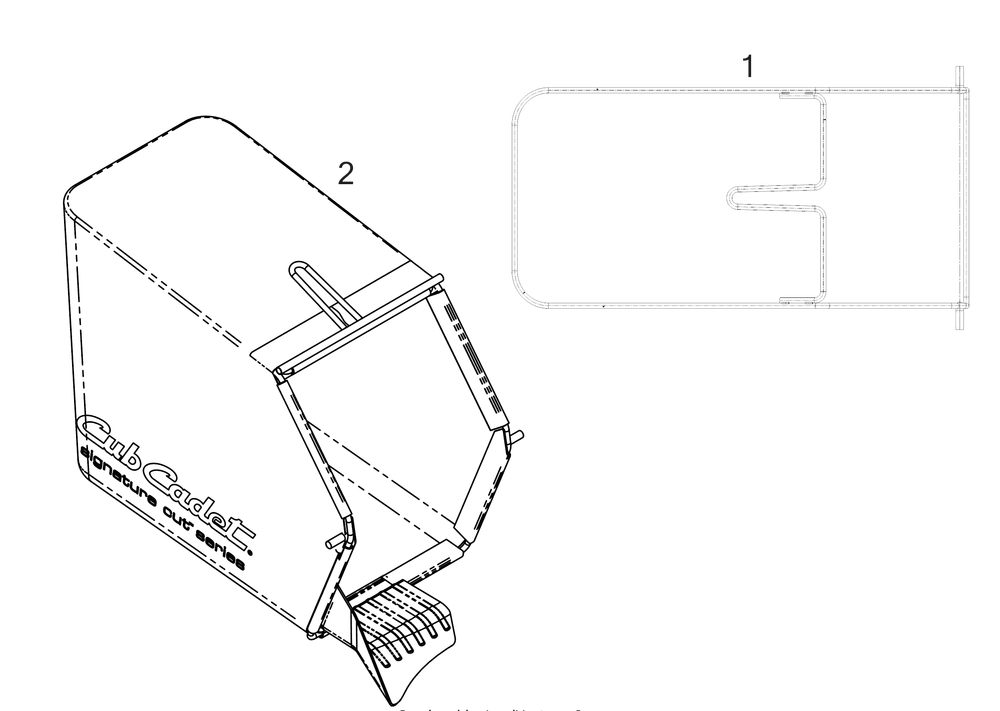 Grassbag Diagram and Parts List for SC700E (12AEN2S7756)(2018) Cub Cadet Lawn Mower